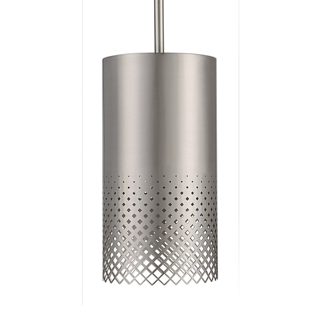 Manheim 1 Light Nickel Cylinder Pendant