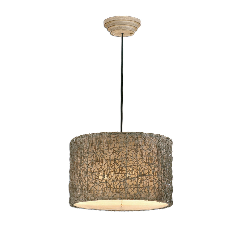 Knotted Rattan Light Drum Pendant