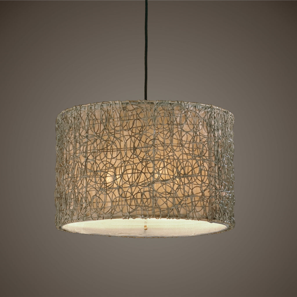 Knotted Rattan Light Drum Pendant