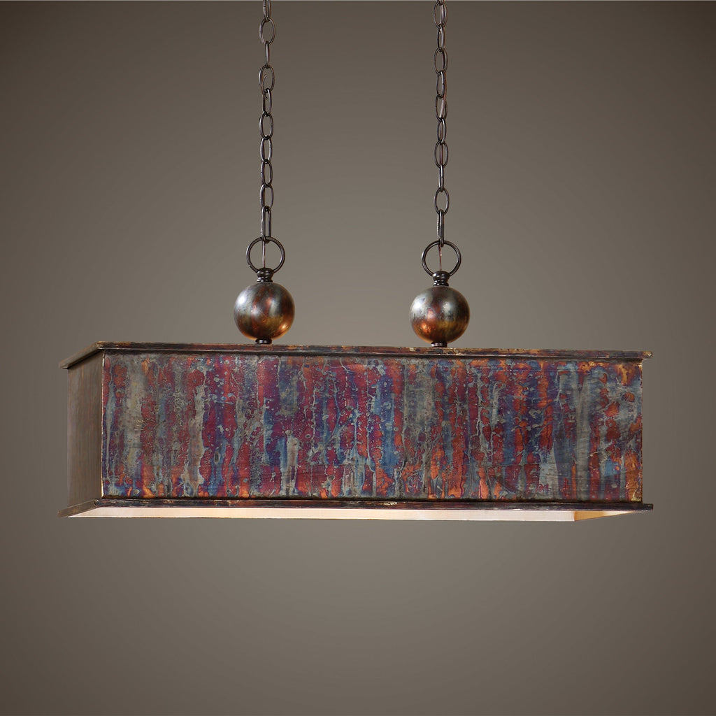 Albiano Rectangle 2 Lt Bronze Pendant