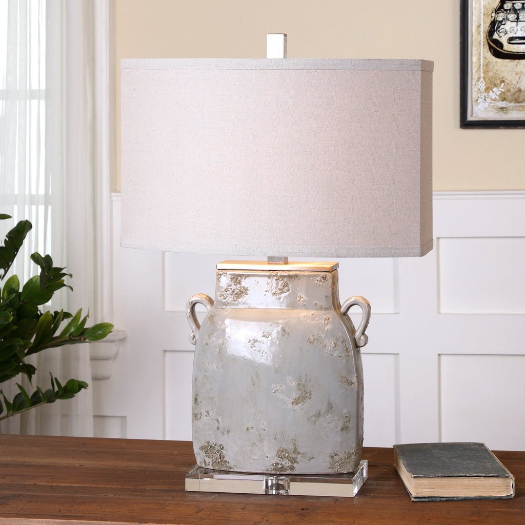 Melizzano Ivory-Gray Table Lamp