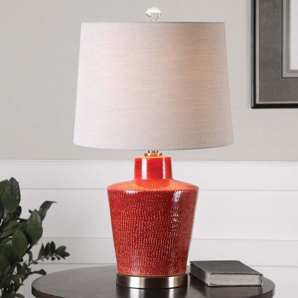 Cornell Brick Red Table Lamp