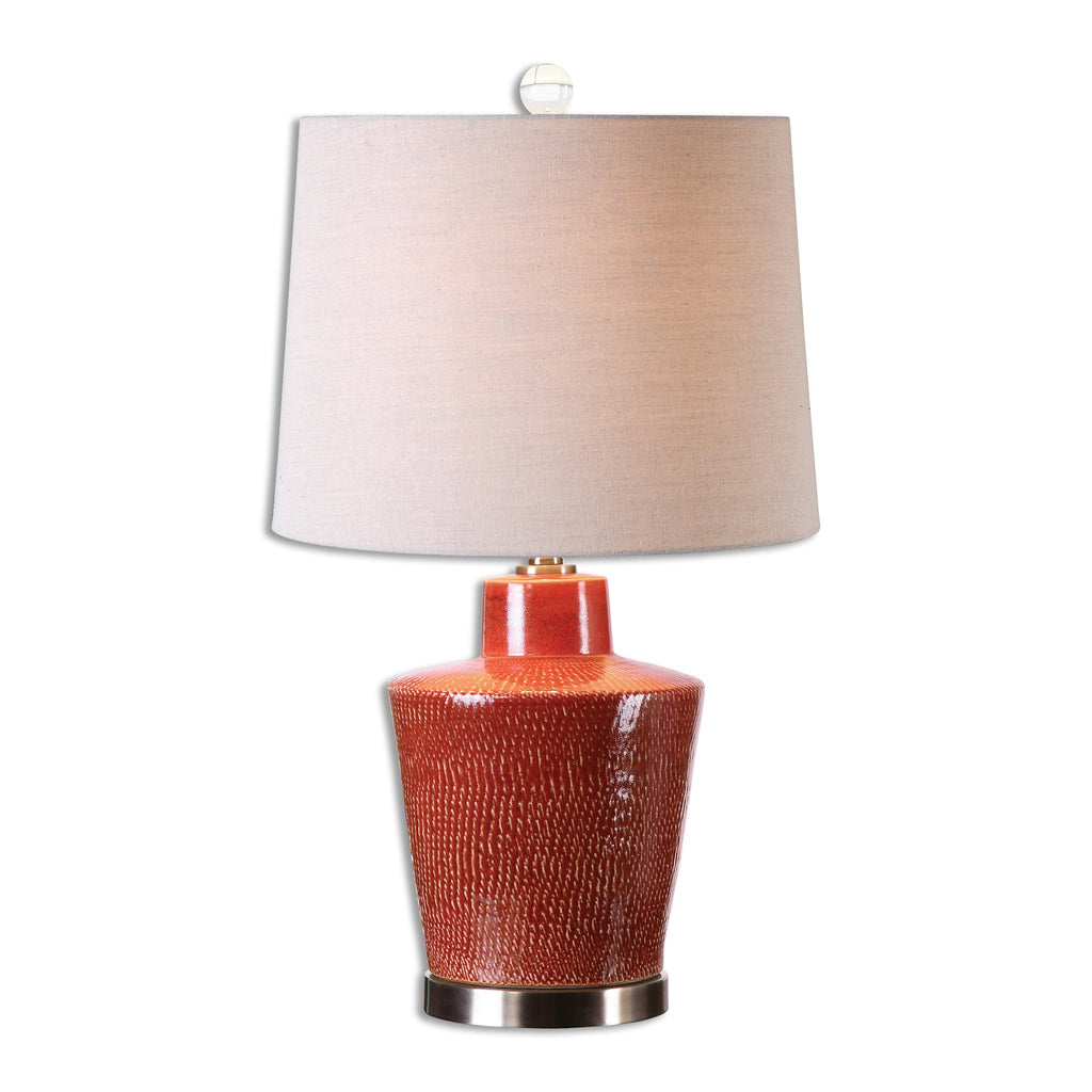 Cornell Brick Red Table Lamp