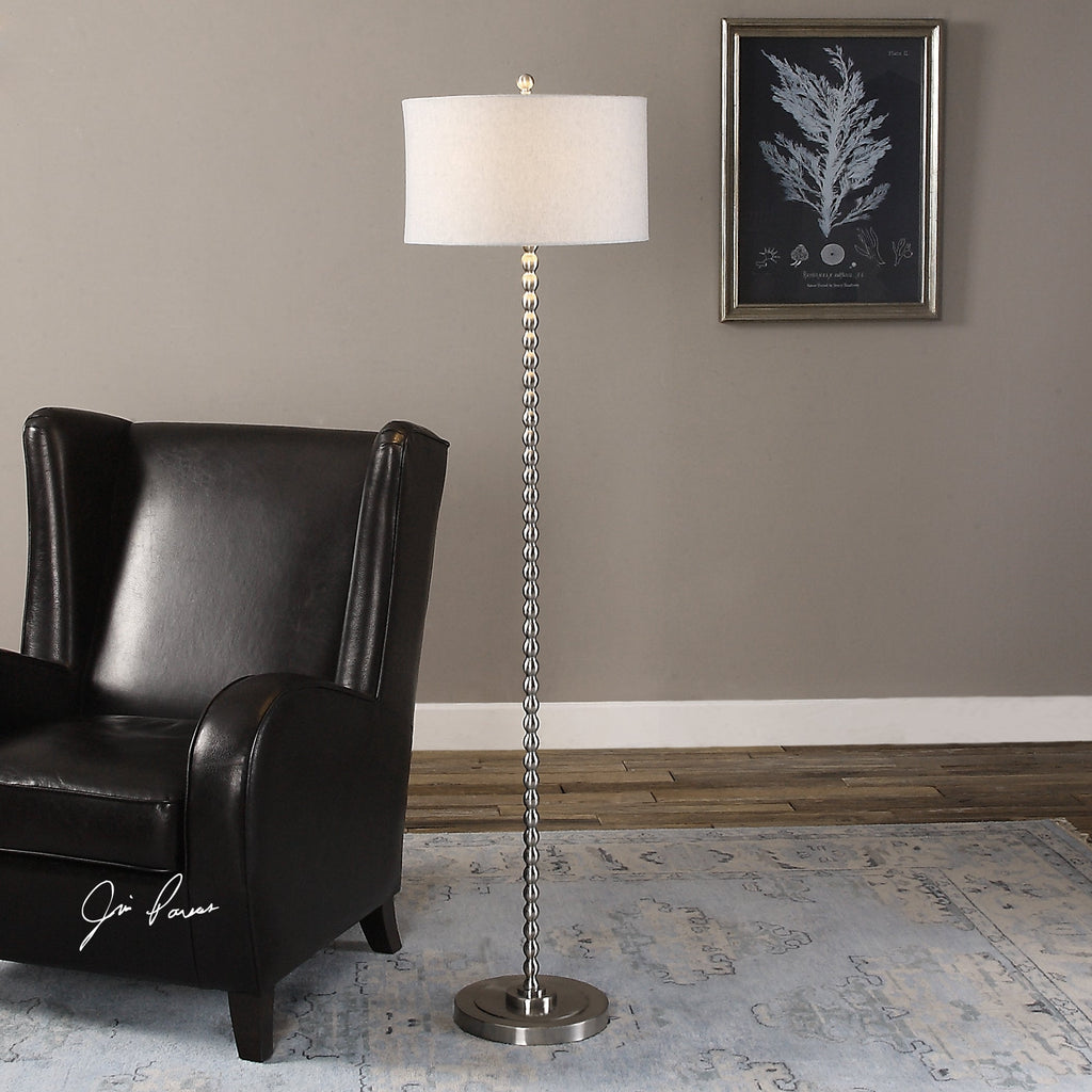 Sherise Beaded Nickel Floor Lamp