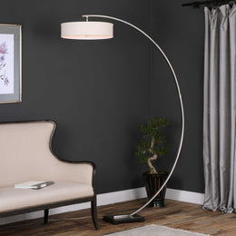 Tagus Nickel Arc Floor Lamp