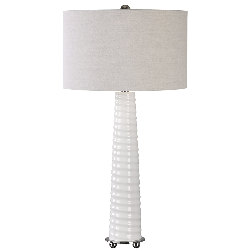 Mavone Gloss White Table Lamp