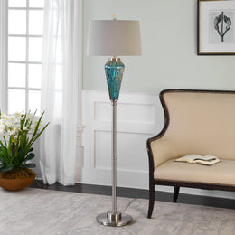 Almanzora Blue Glass Floor Lamp