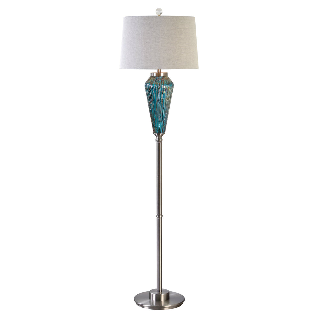 Almanzora Blue Glass Floor Lamp