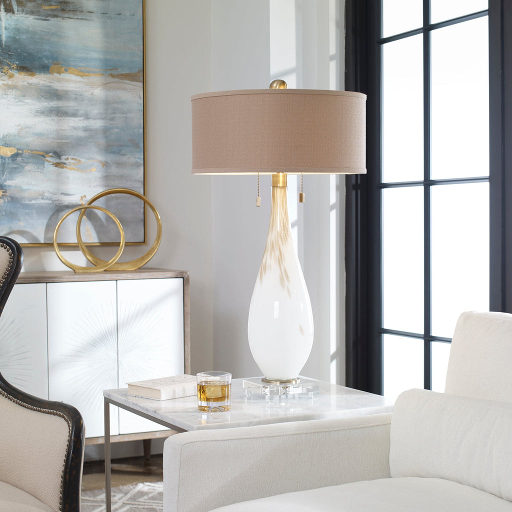 Cardoni White Glass Table Lamp