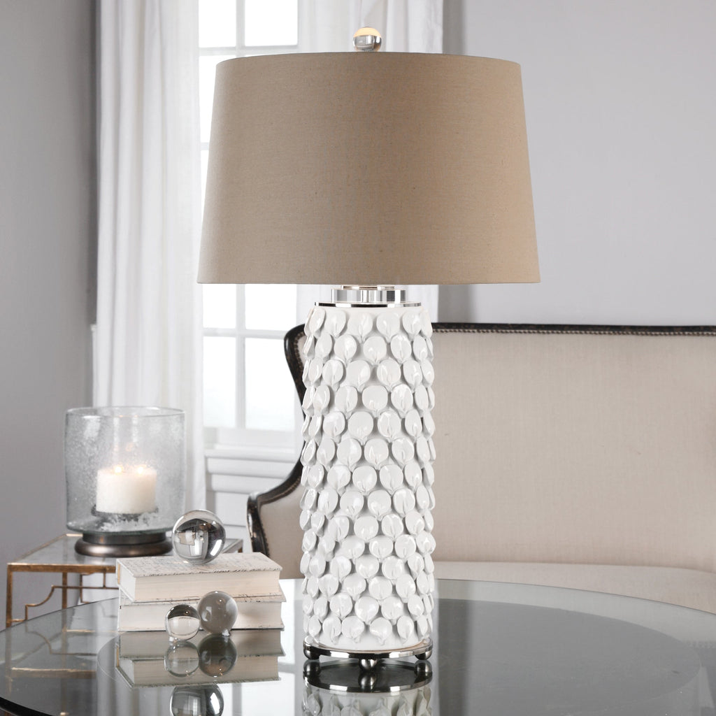 Calla Lillies Gloss White Lamp