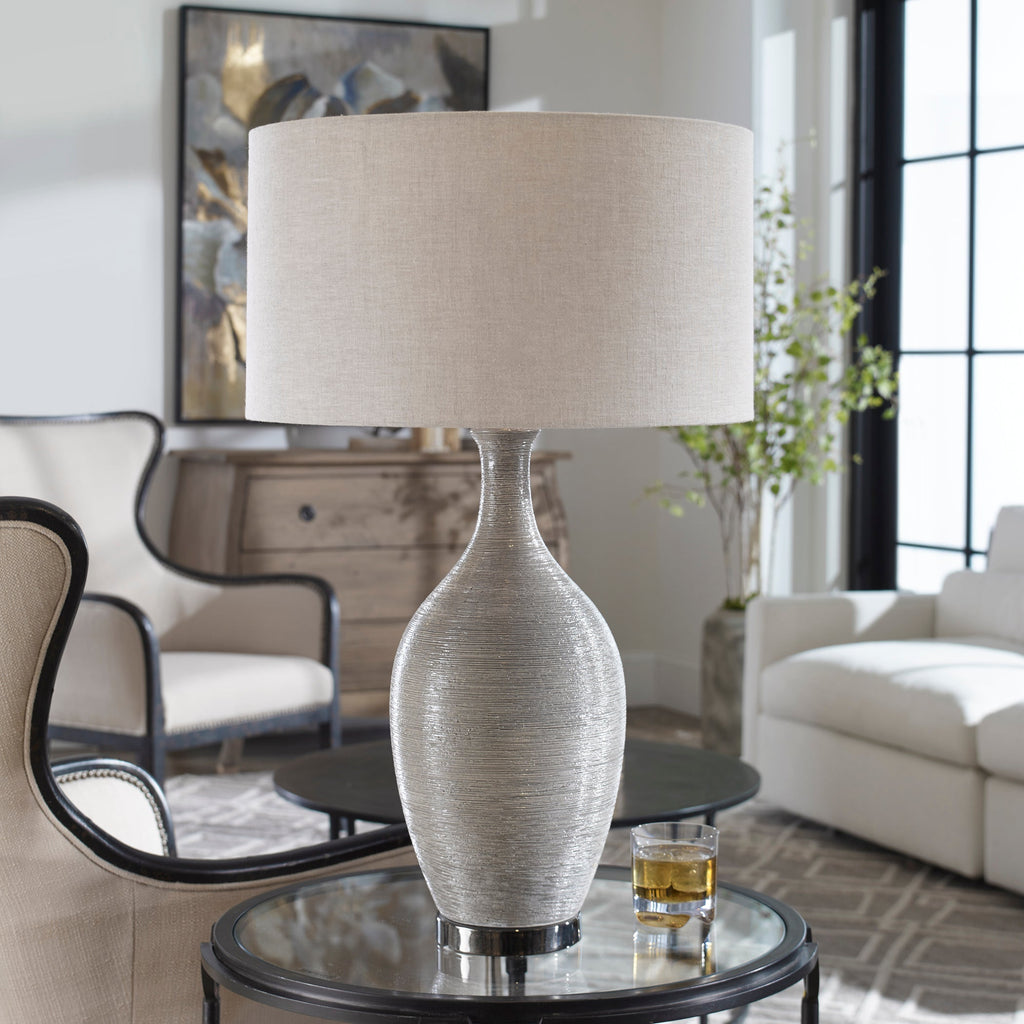 Dinah Gray Textured Table Lamp