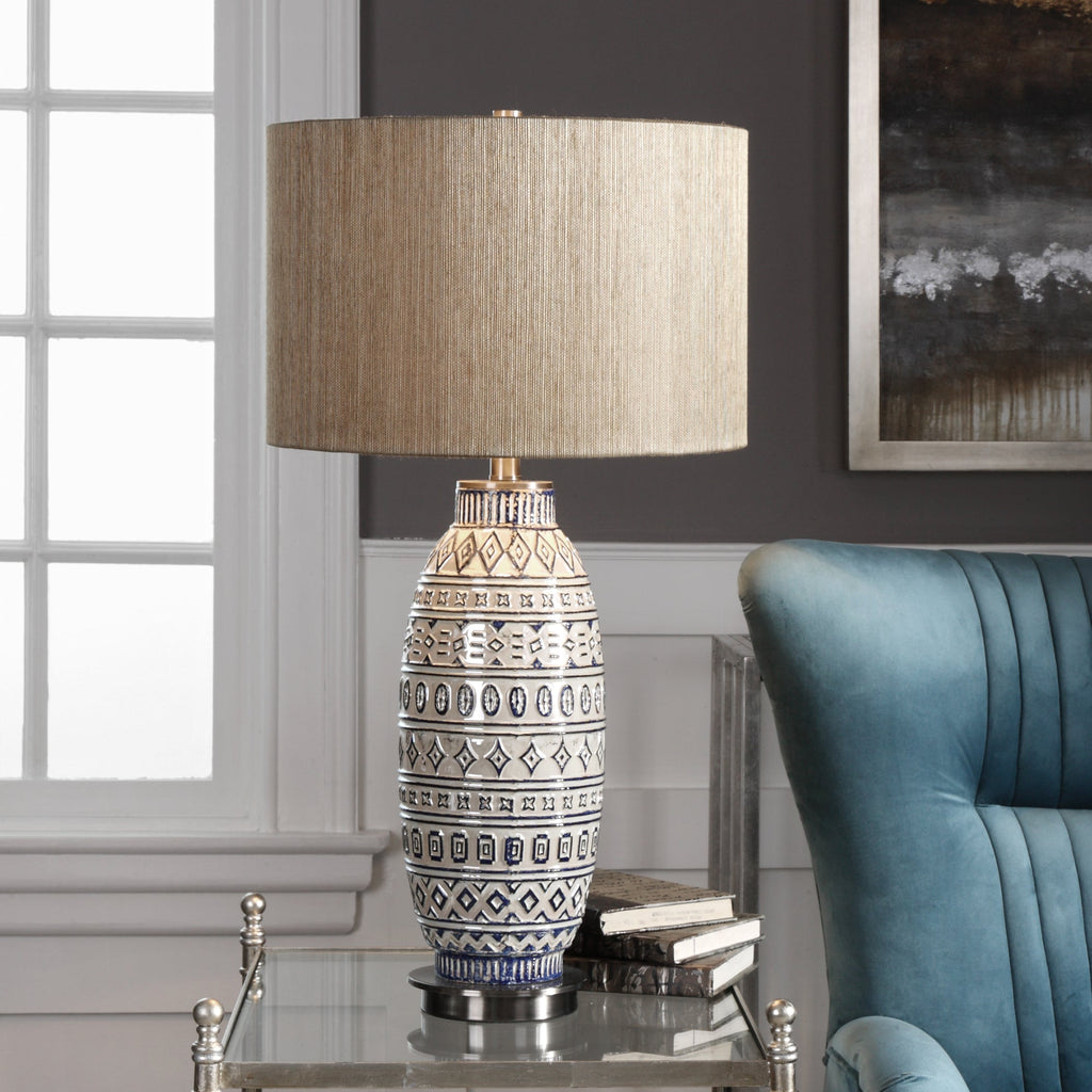 Lokni Aged Ivory Table Lamp