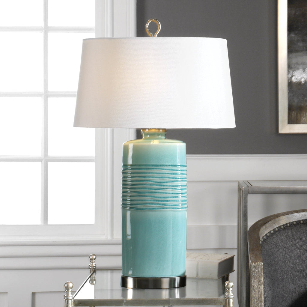 Rila Distressed Teal Table Lamp