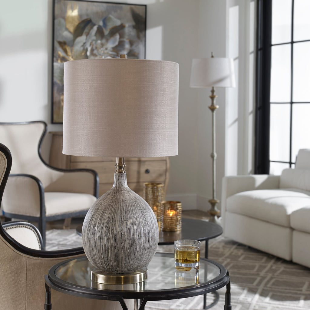 Hedera Textured Ivory Table Lamp