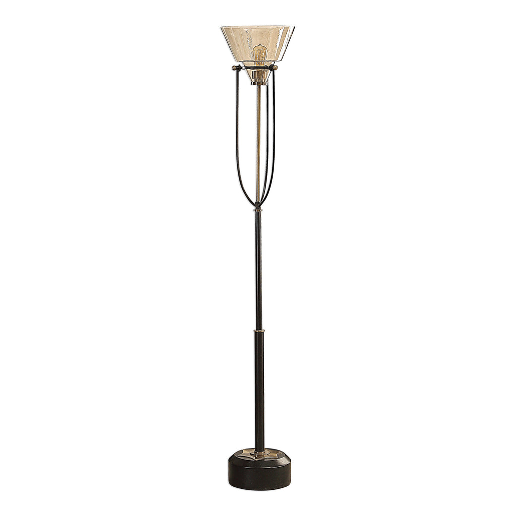 Amaleeda Amber Glass Floor Lamp