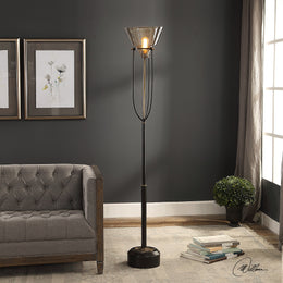 Amaleeda Amber Glass Floor Lamp