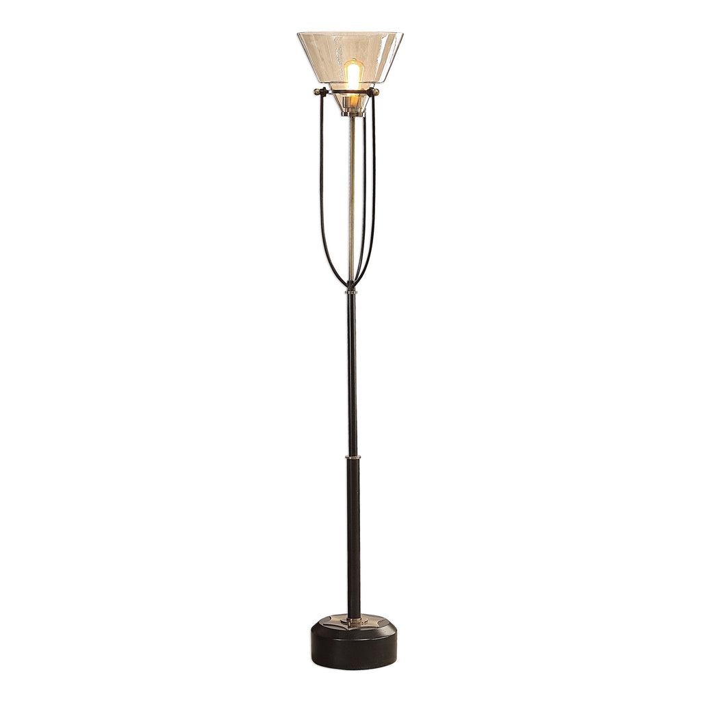 Amaleeda Amber Glass Floor Lamp