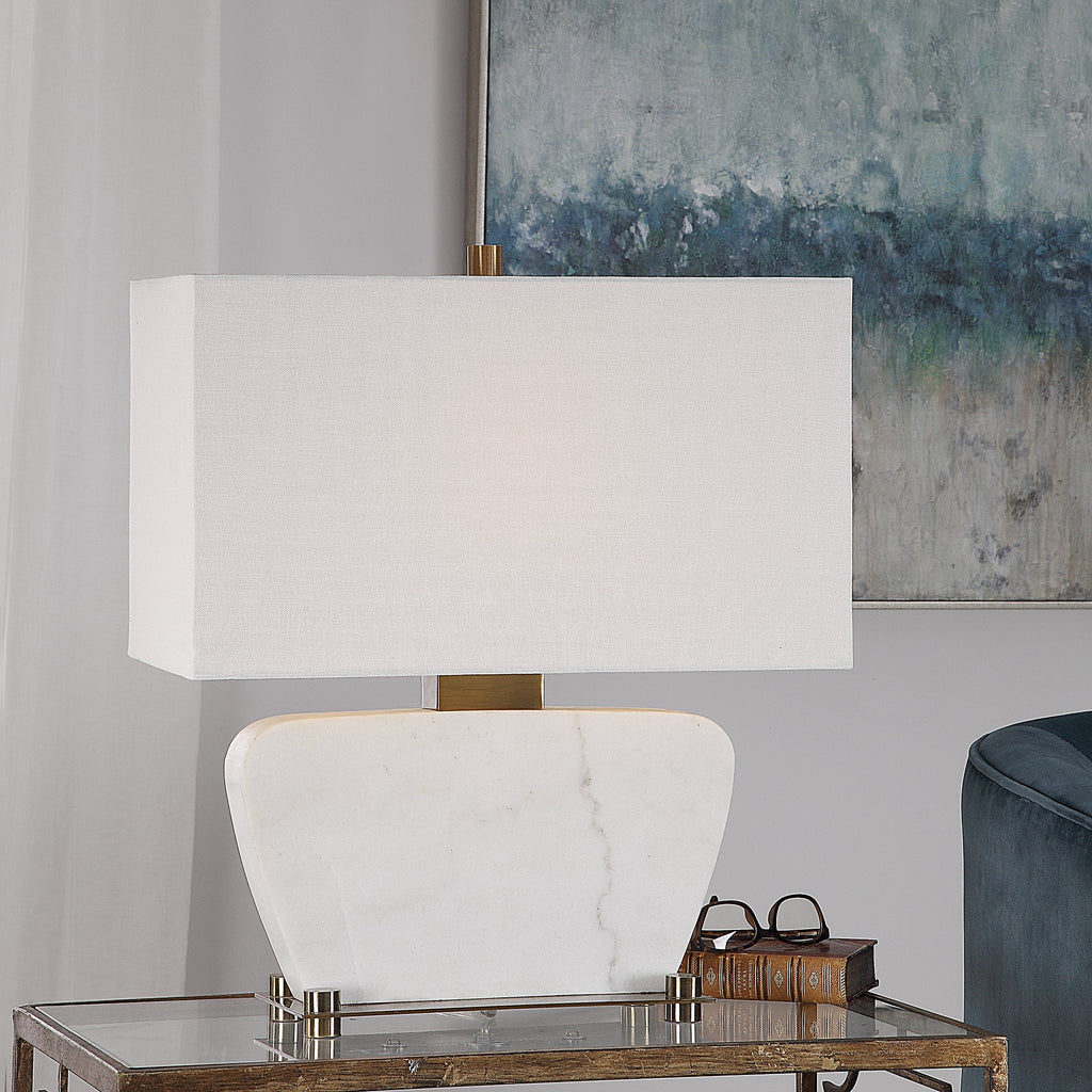 Genessy White Marble Table Lamp