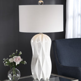 Malena Glossy White Table Lamp