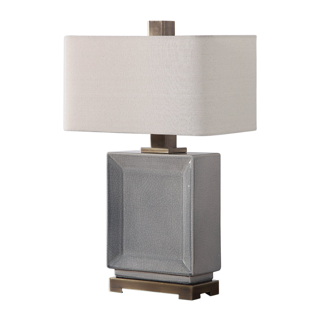 Abbot Crackled Gray Table Lamp