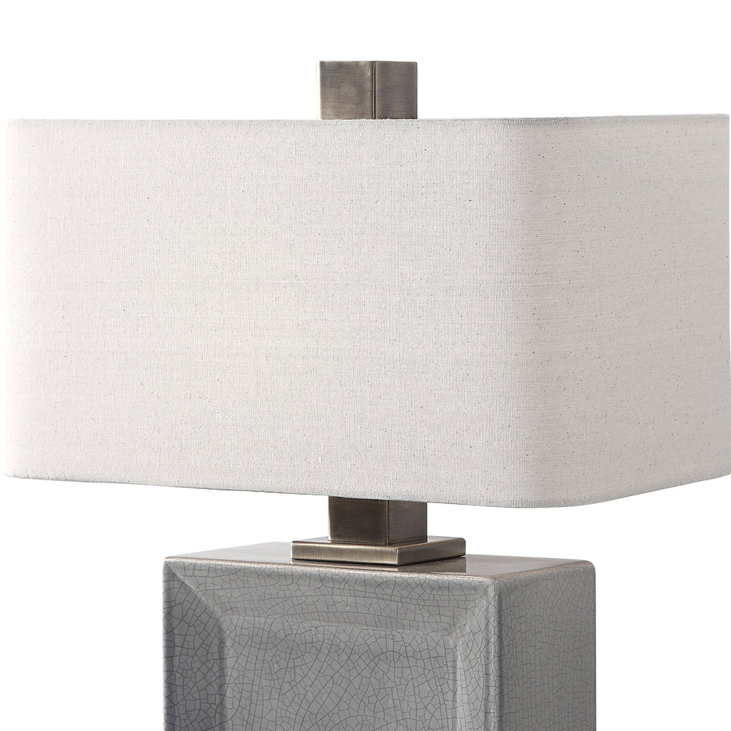 Abbot Crackled Gray Table Lamp