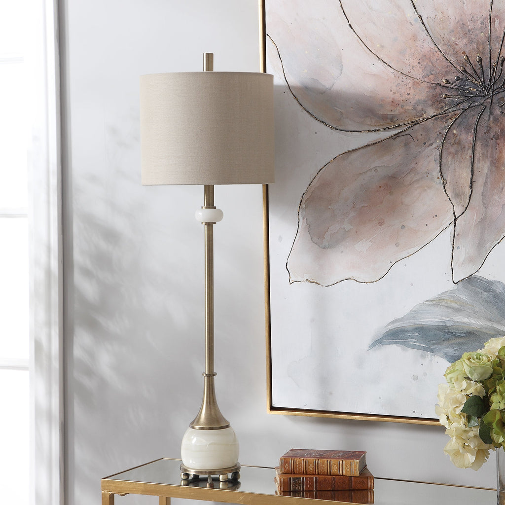 Natania Plated Brass Buffet Lamp