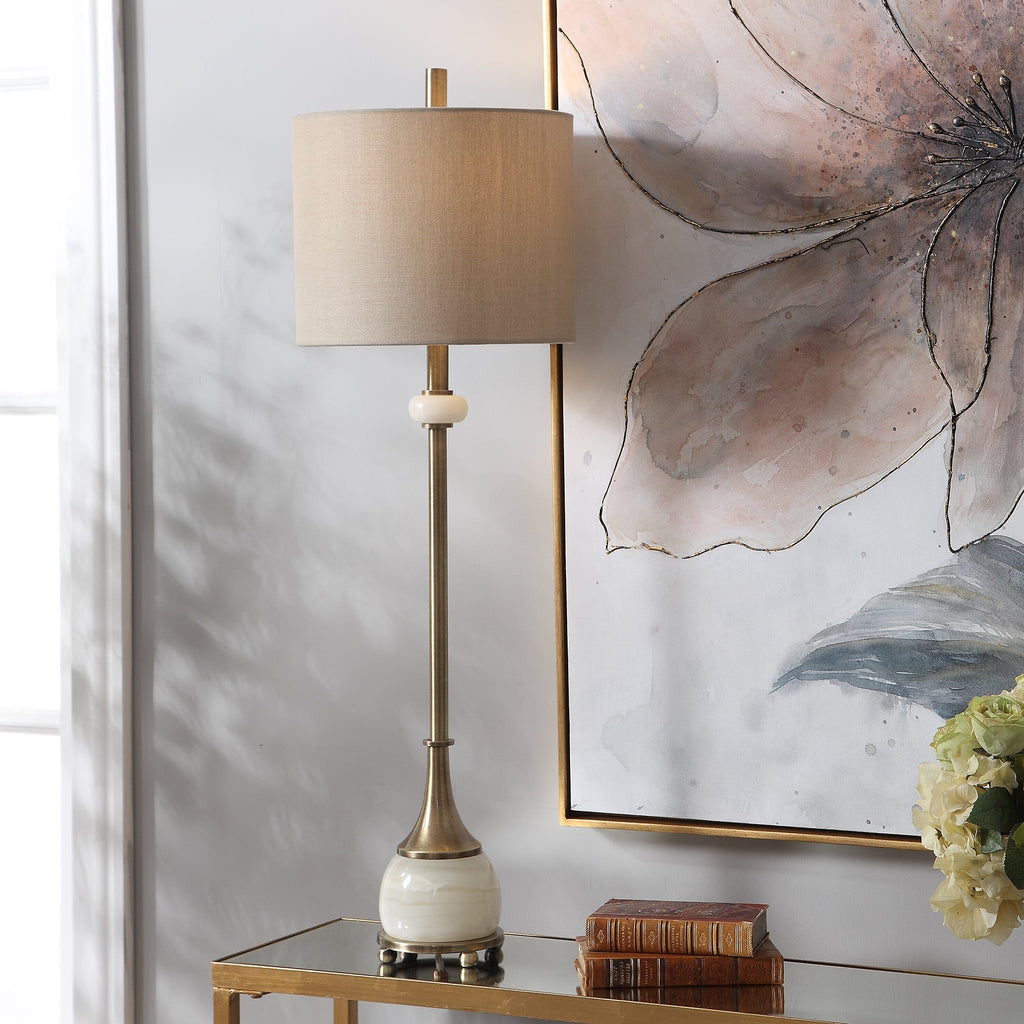 Natania Plated Brass Buffet Lamp