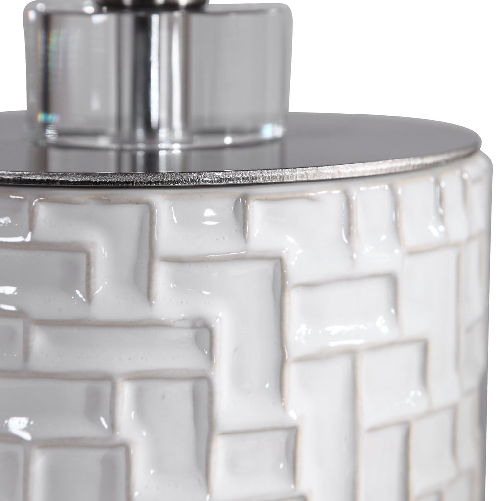 Elyn Glossy White Accent Lamp