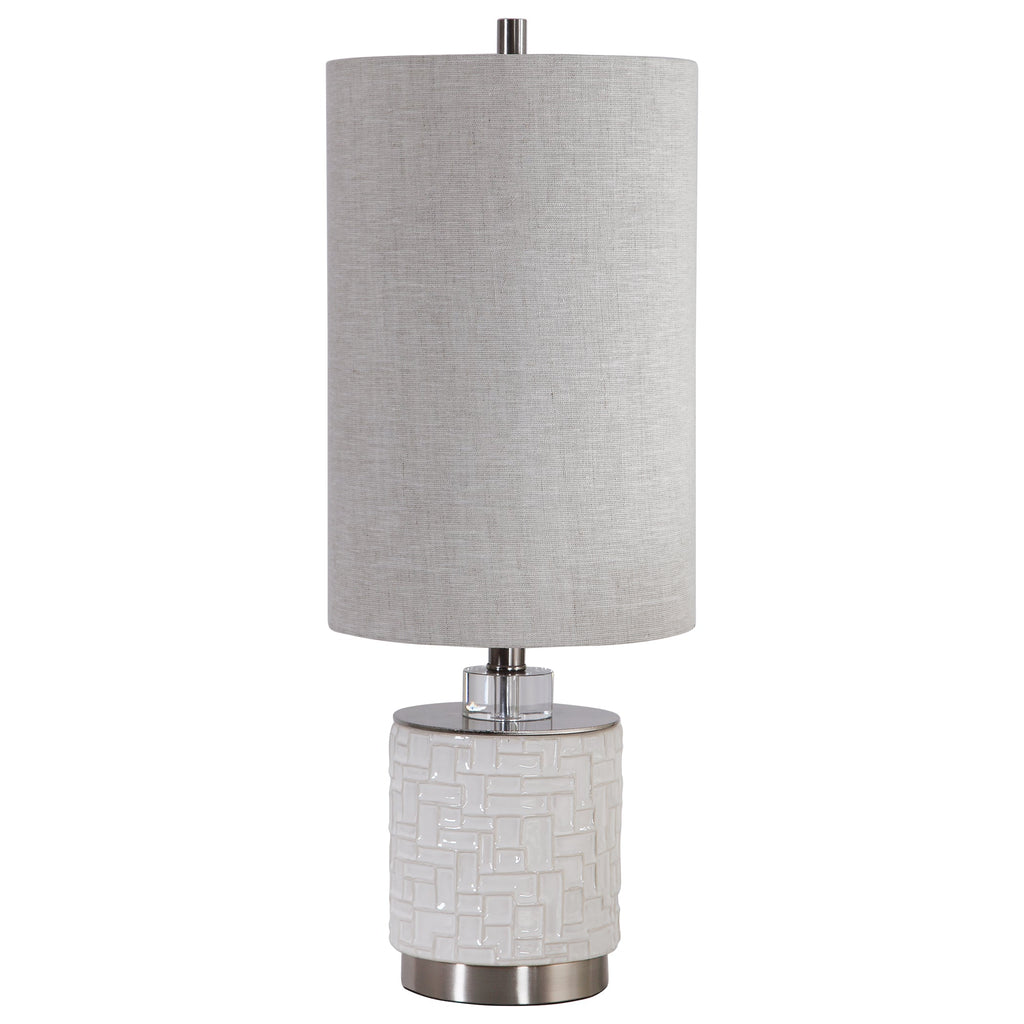 Elyn Glossy White Accent Lamp