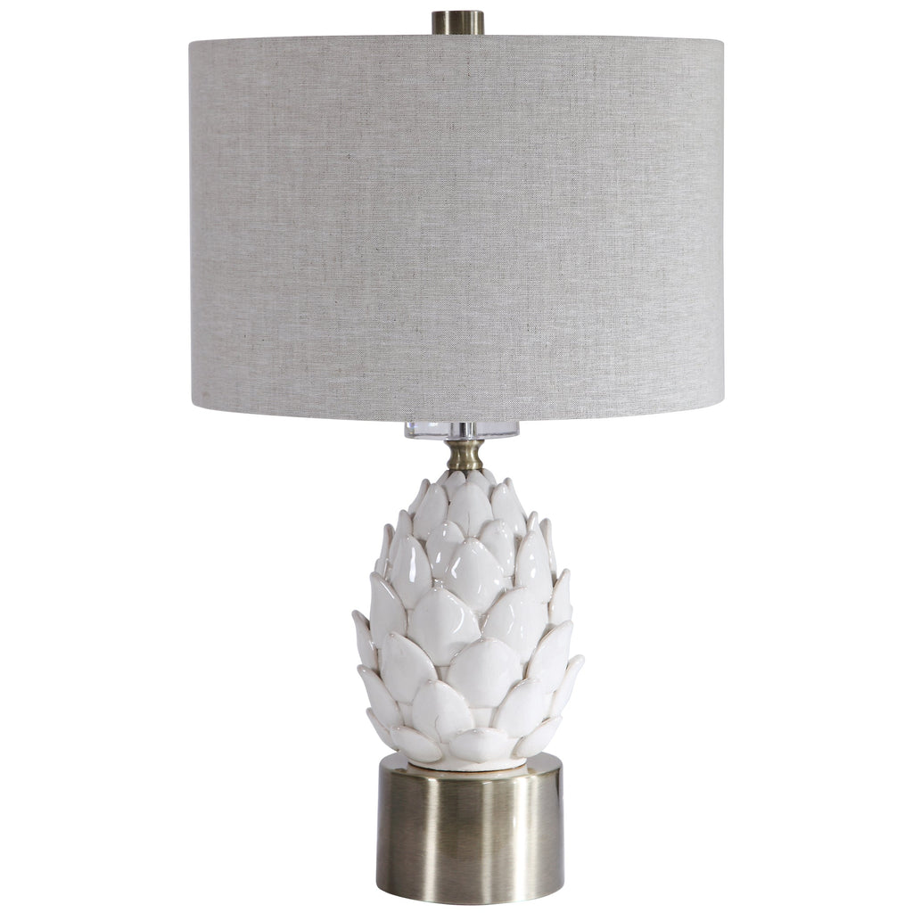 White Artichoke Table Lamp