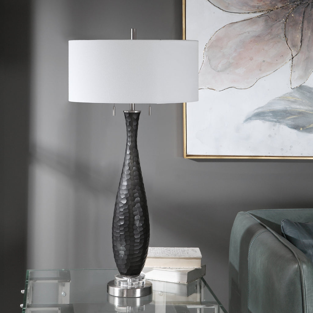 Jothan Frosted Black Table Lamp