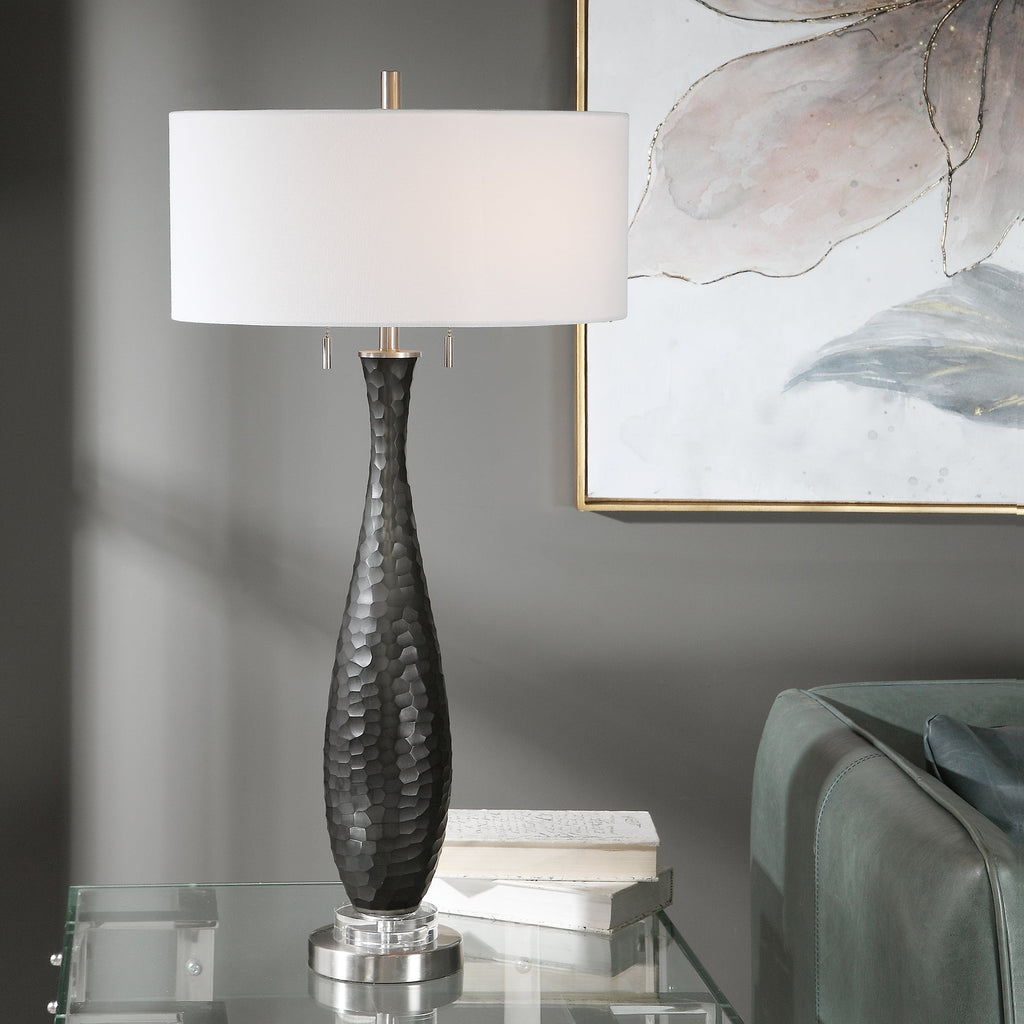 Jothan Frosted Black Table Lamp