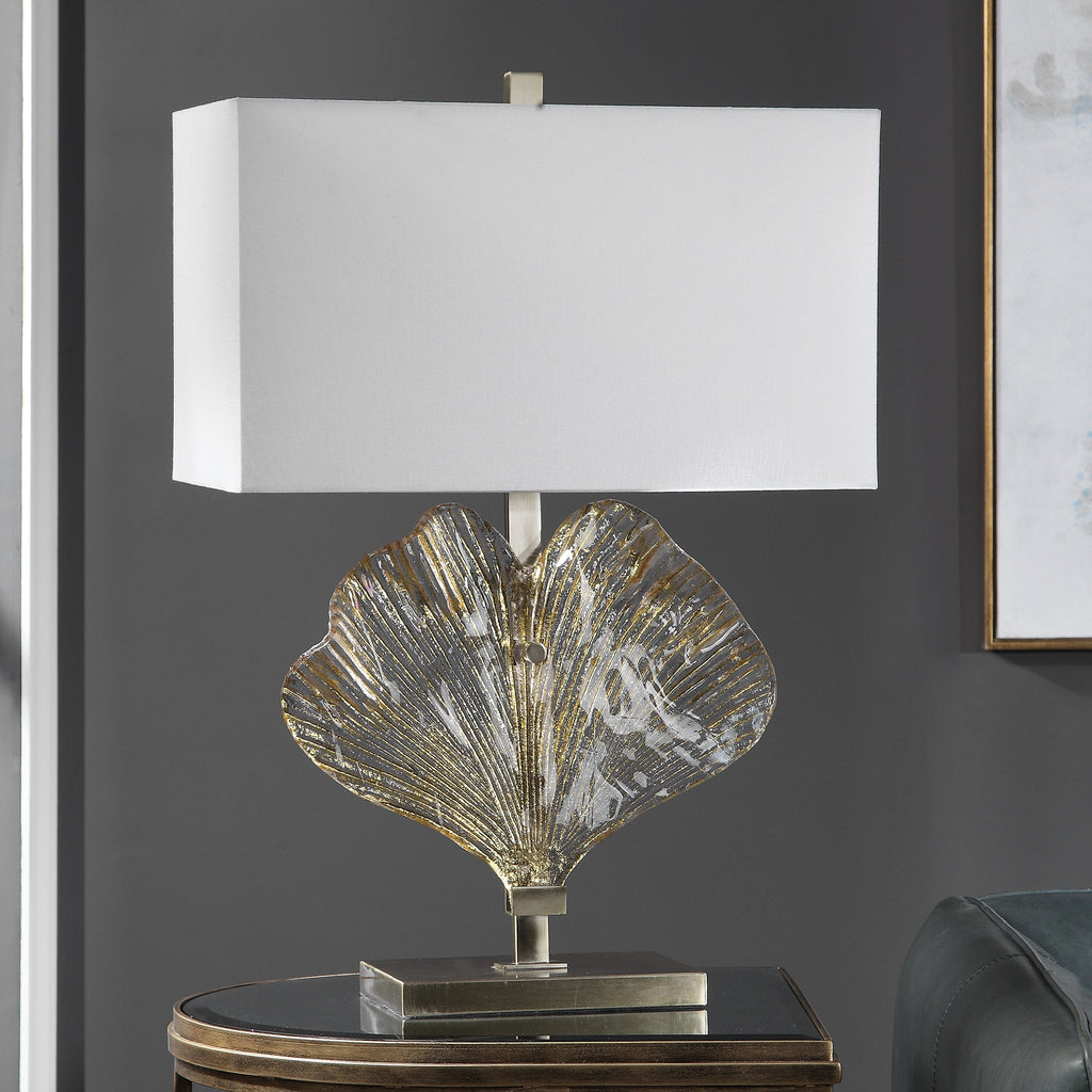 Anara Glass Leaf Table Lamp