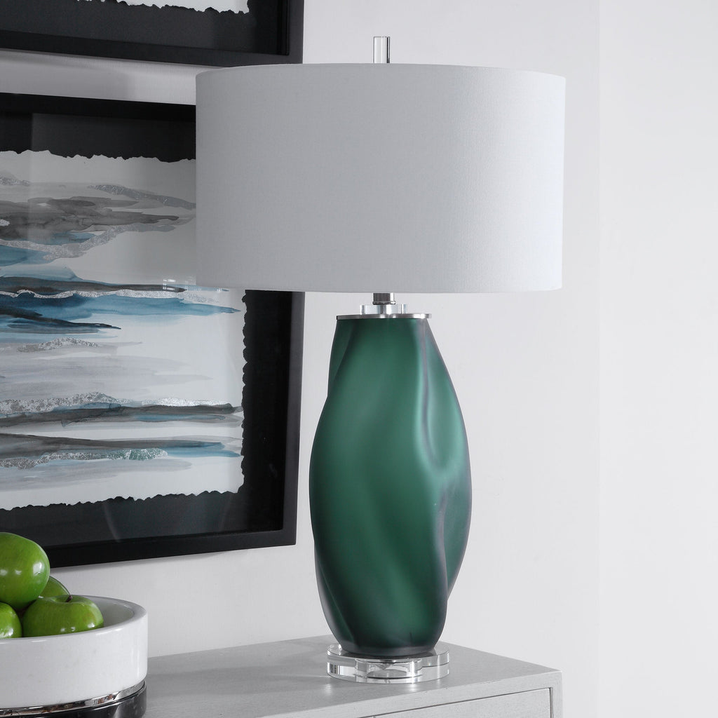 Esmeralda Green Glass Table Lamp