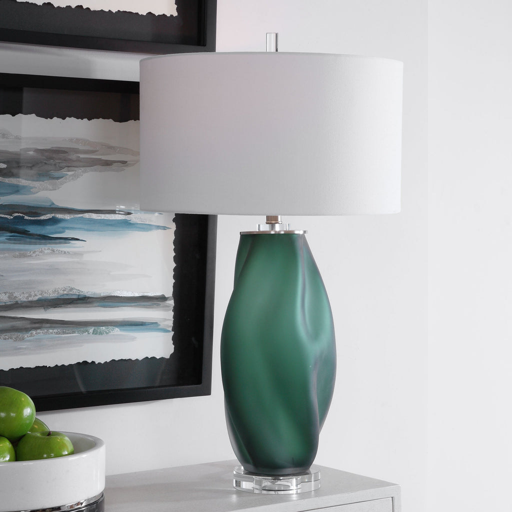 Esmeralda Green Glass Table Lamp