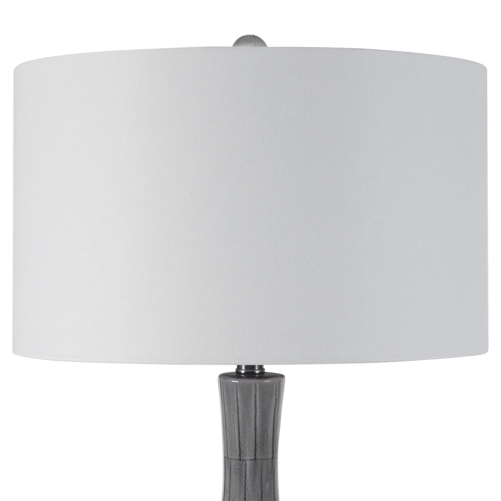 LeAnna Gray Crackle Table Lamp