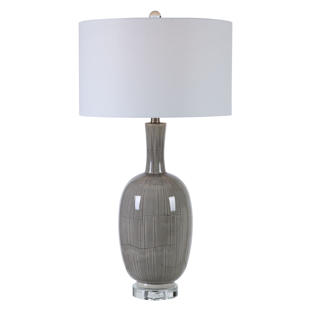 LeAnna Gray Crackle Table Lamp