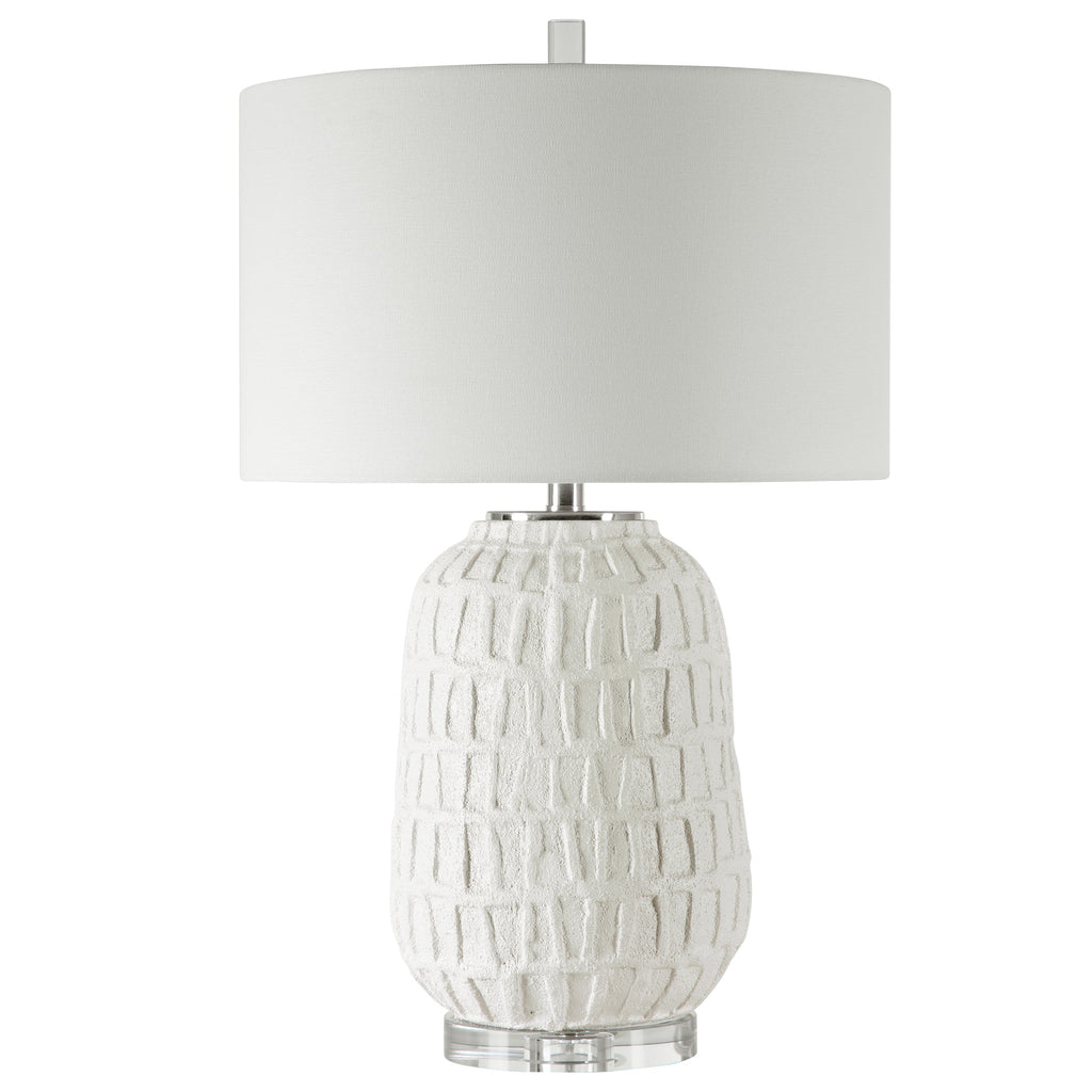 Caelina Textured White Table Lamp