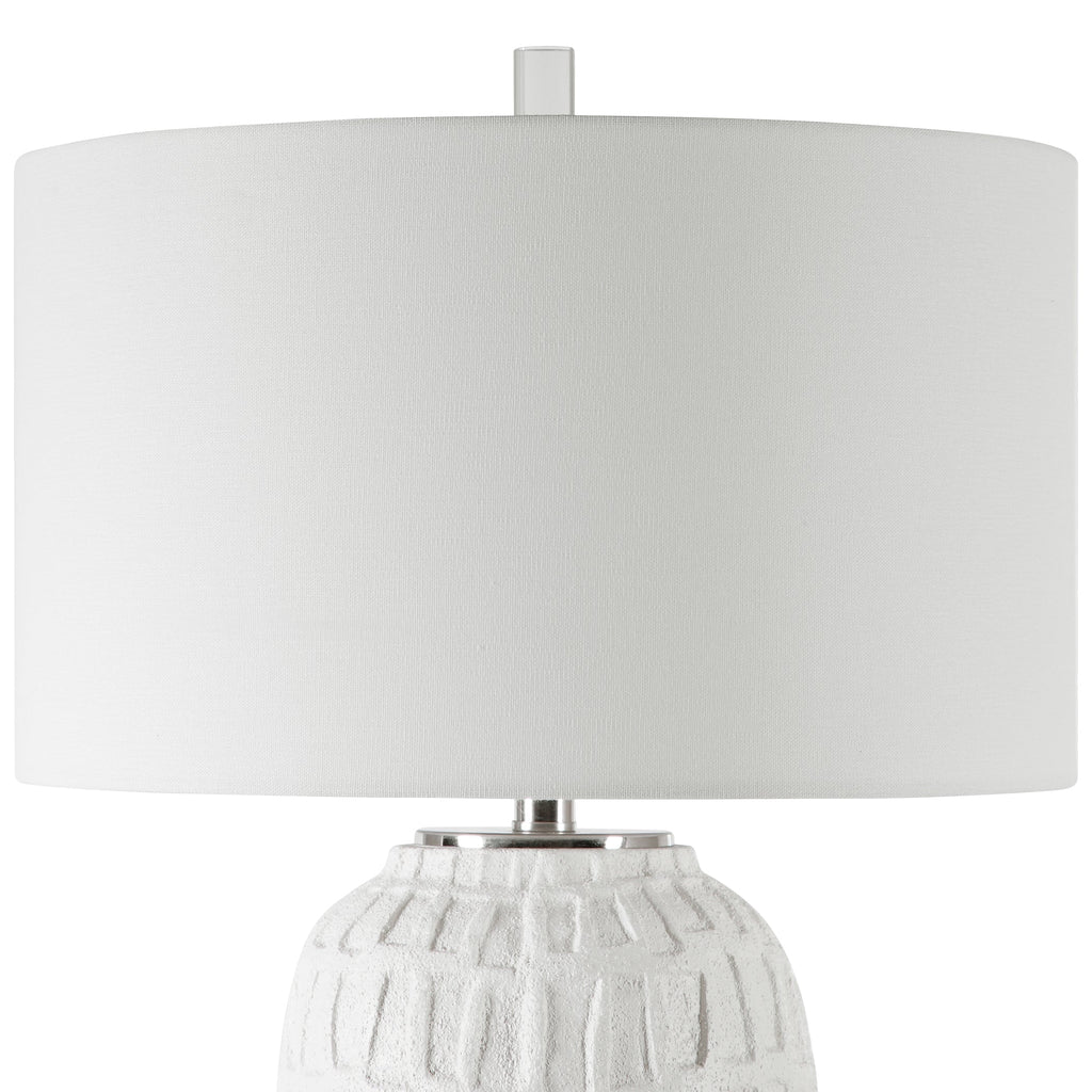 Caelina Textured White Table Lamp