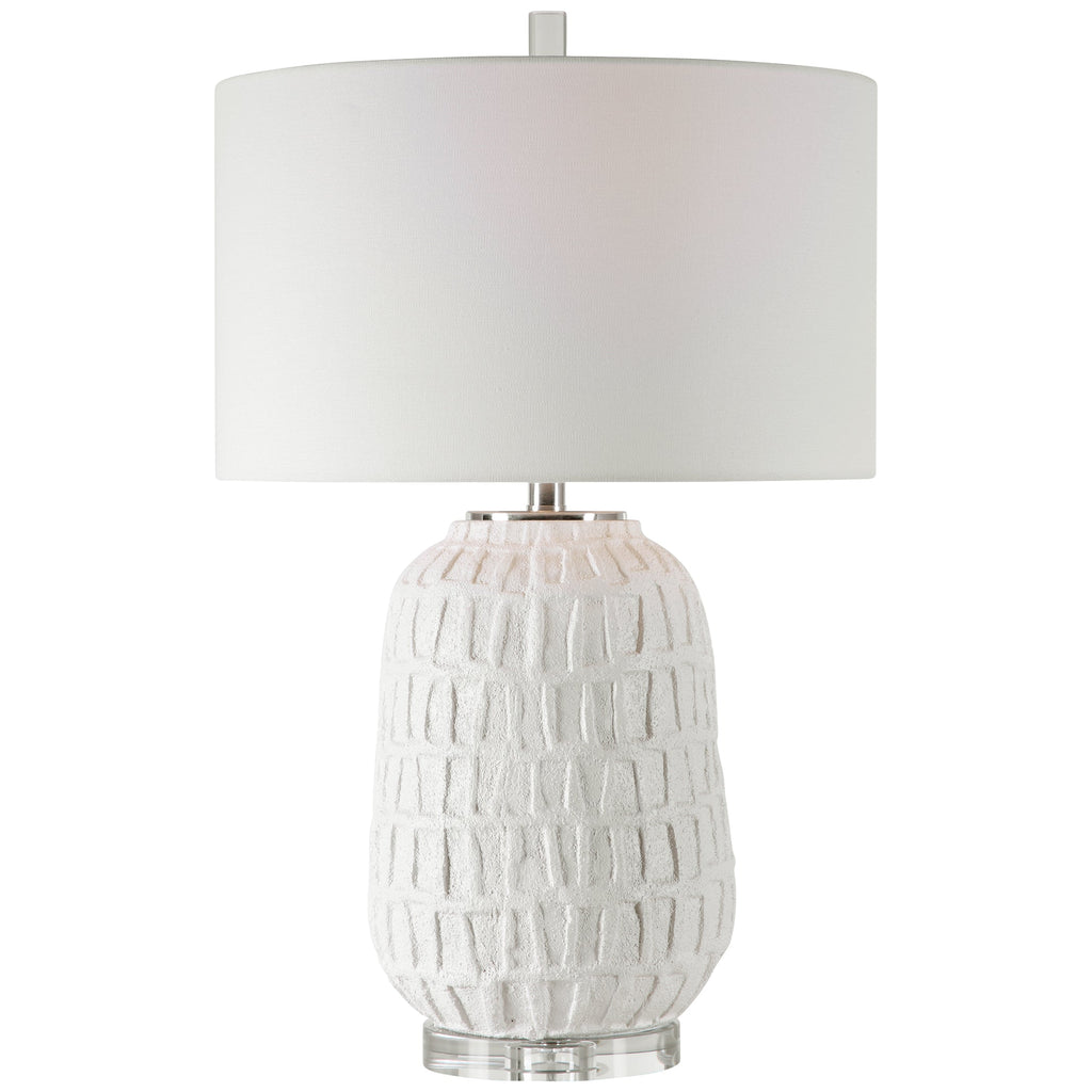 Caelina Textured White Table Lamp