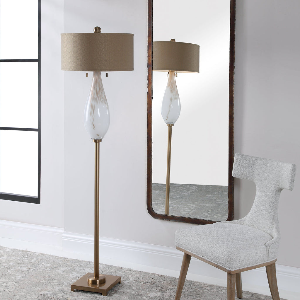 Cardoni White Glass Floor Lamp