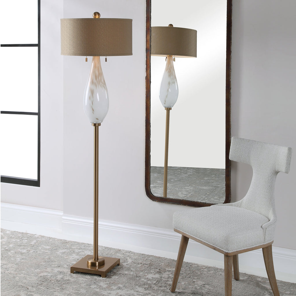 Cardoni White Glass Floor Lamp