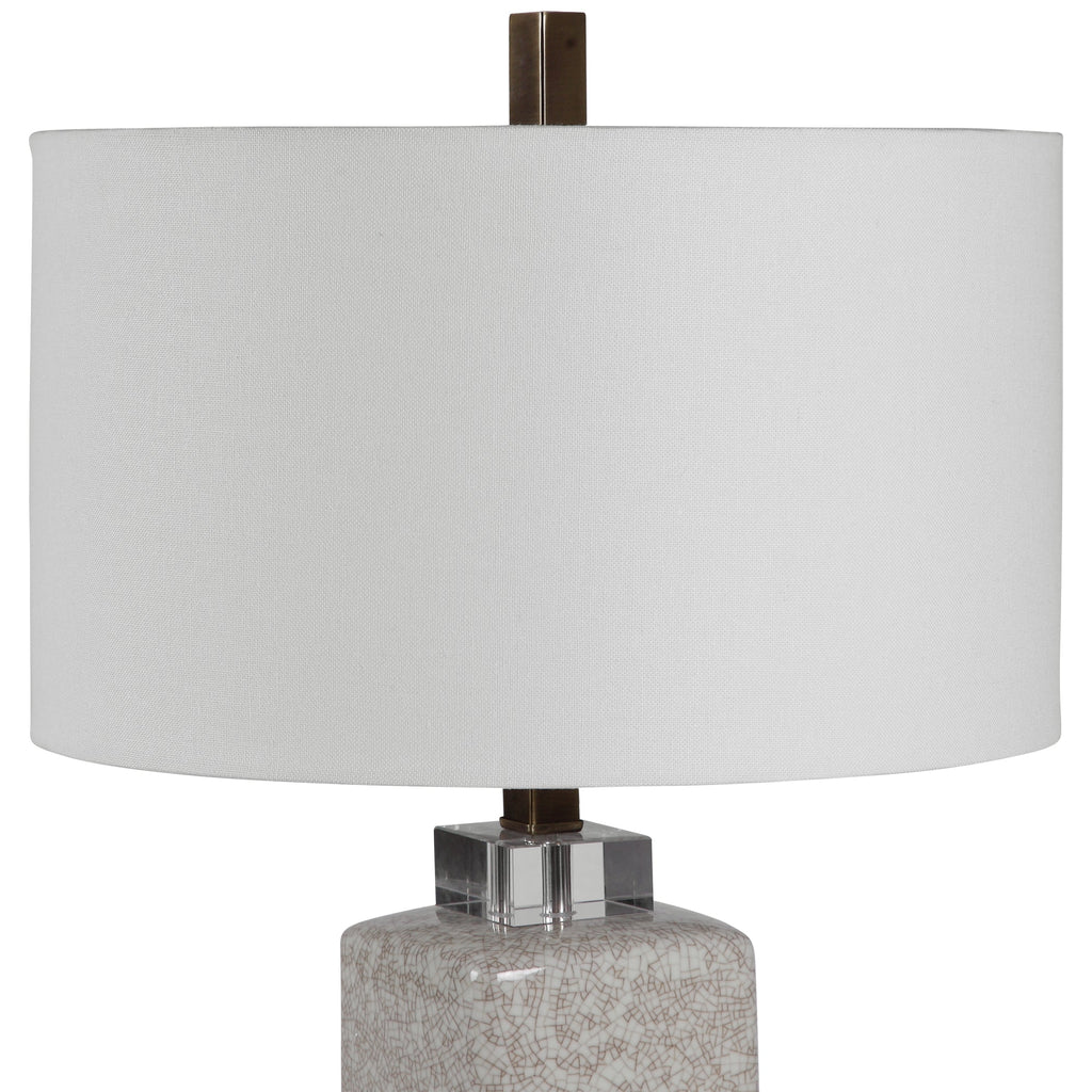 Irie Crackled Taupe Table Lamp