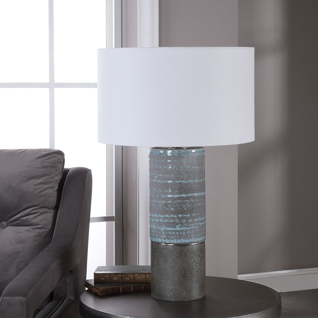 Prova Gray Textured Table Lamp