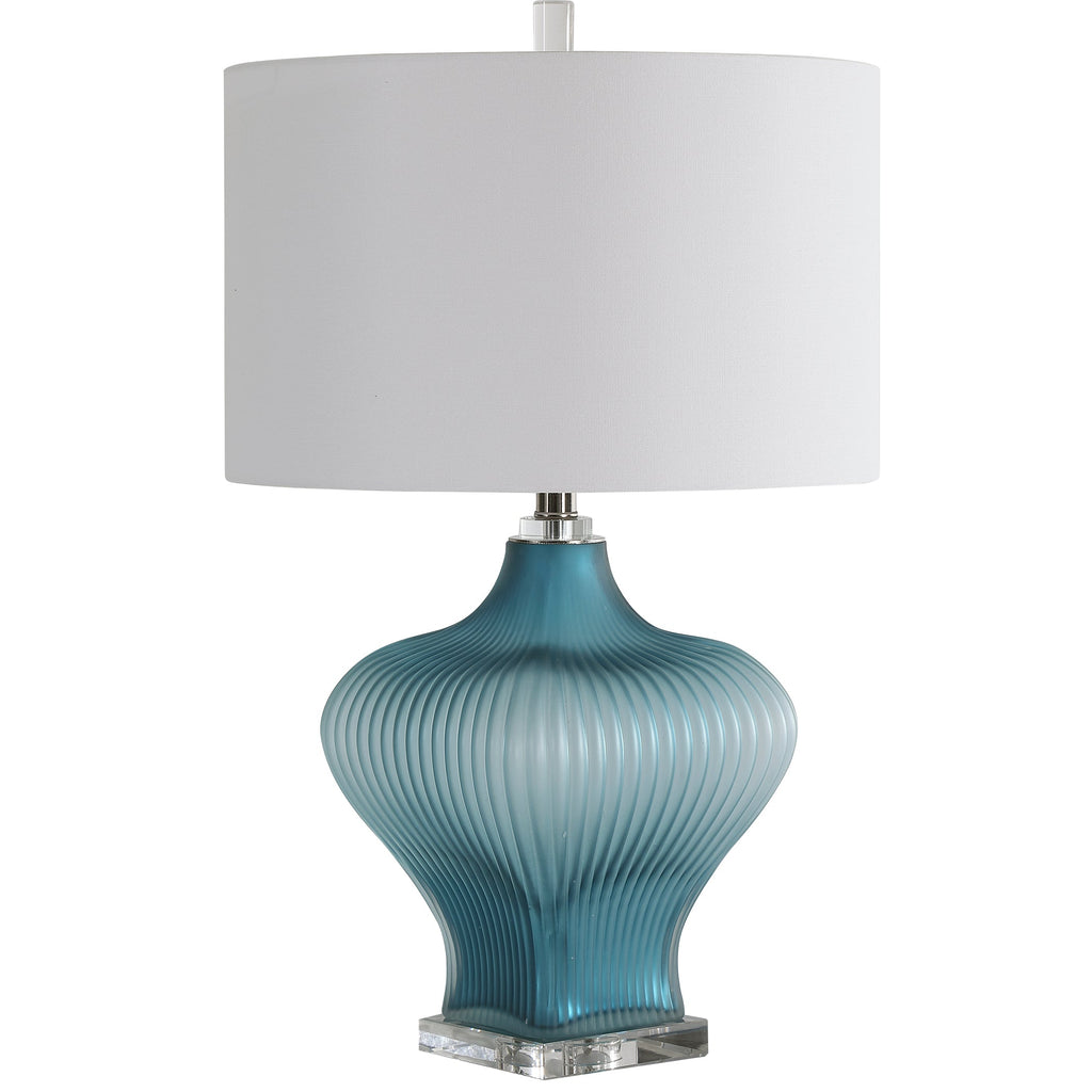 Marjorie Frosted Turquoise Table Lamp