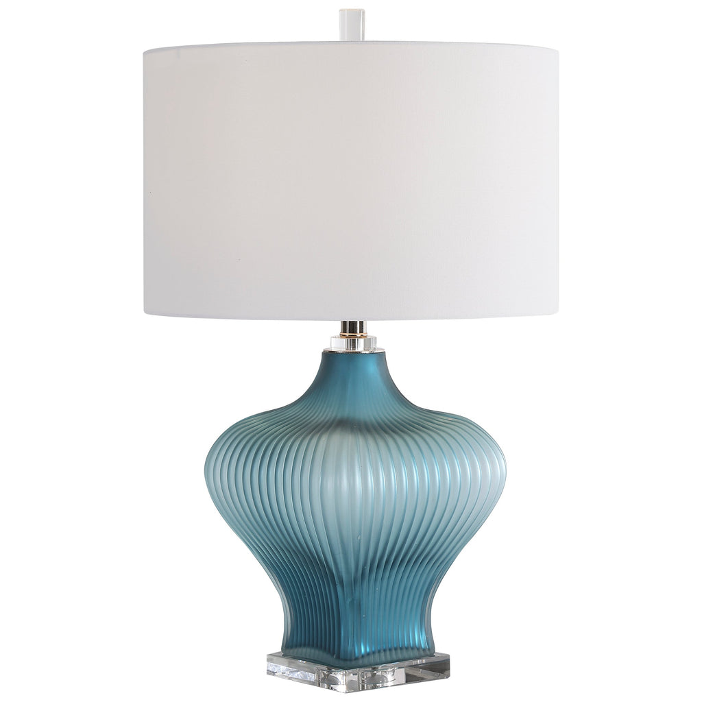 Marjorie Frosted Turquoise Table Lamp