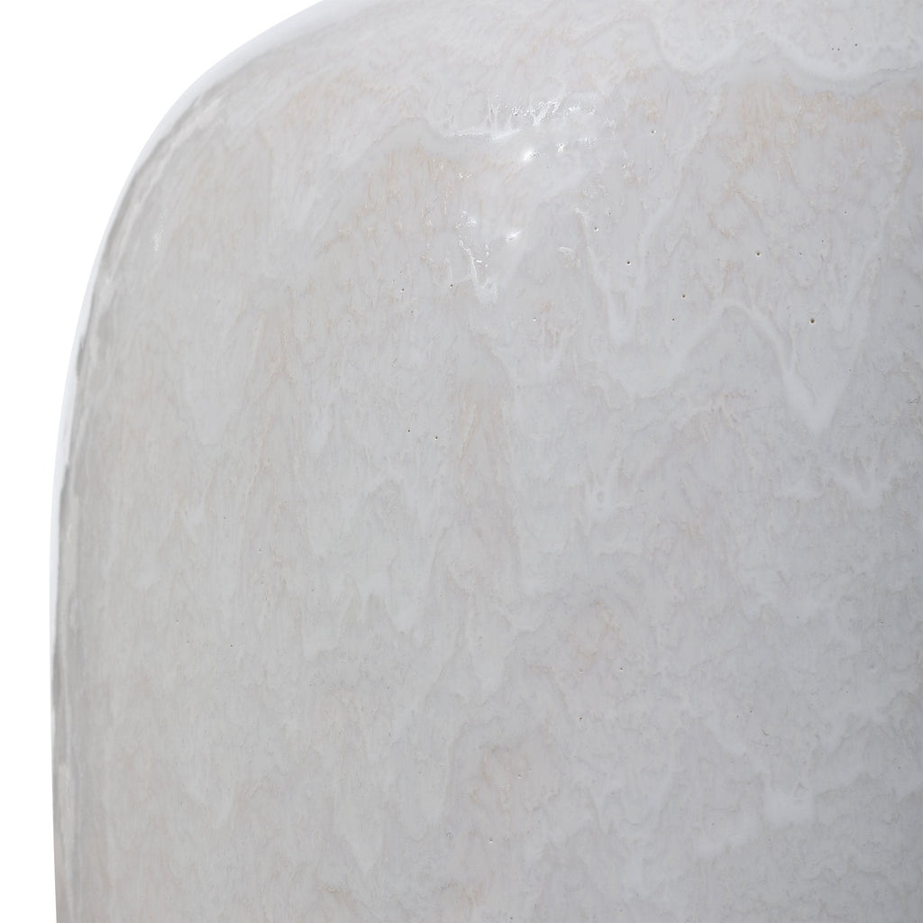 Winterscape White Glaze Table Lamp