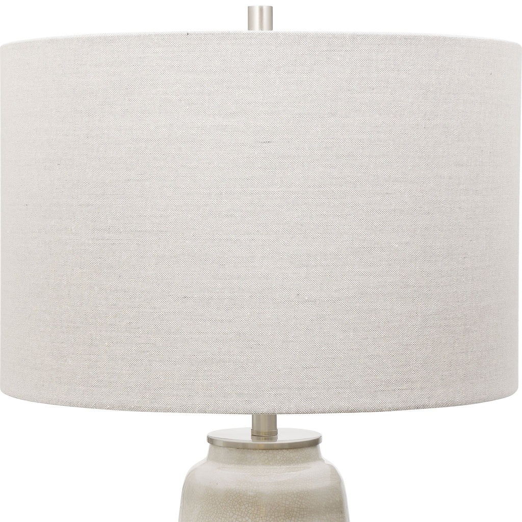 Comanche White Crackle Table Lamp