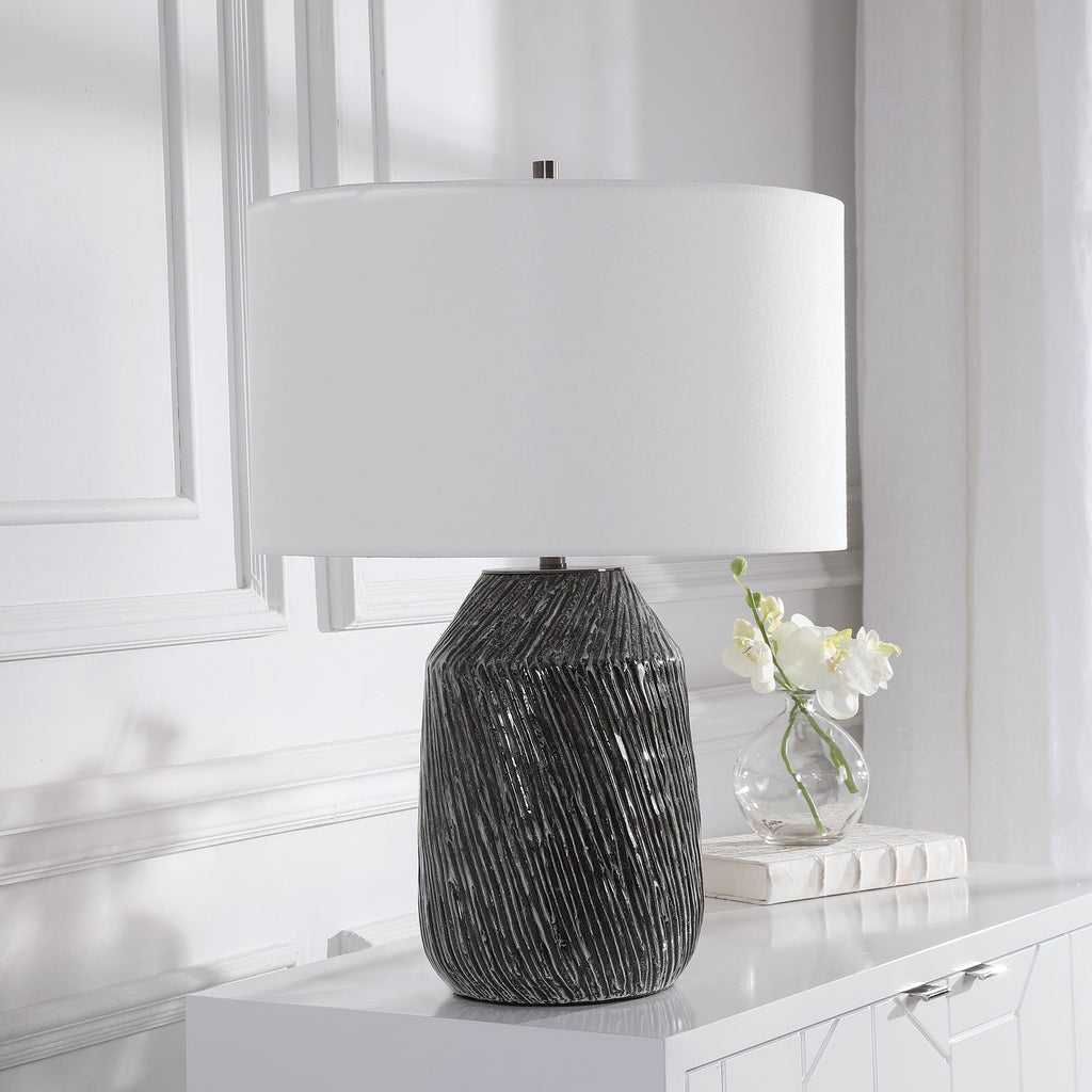 Malaya Graphic Black Table Lamp