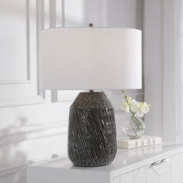 Malaya Graphic Black Table Lamp